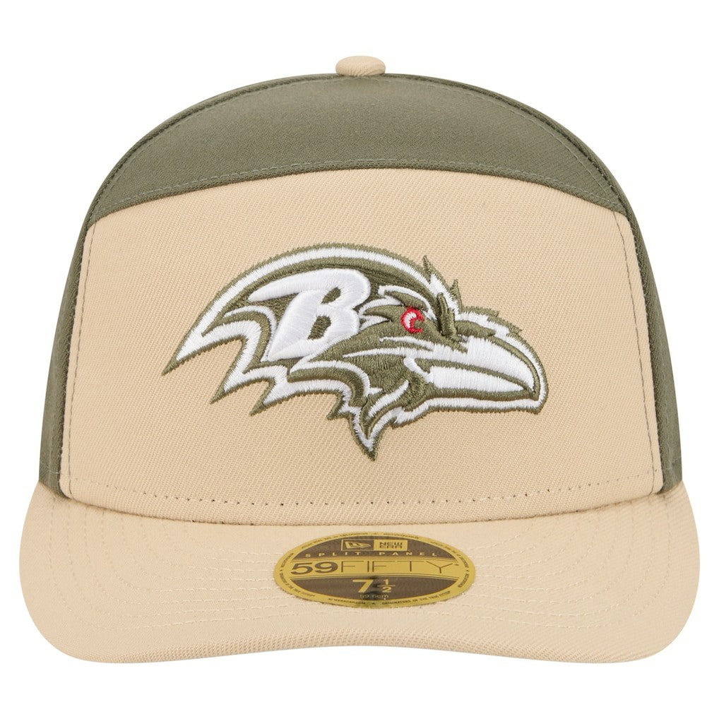 Baltimore Ravens New Era Color Pack Split Panel 59FIFTY Fitted Hat - Light Beige/Olive sale