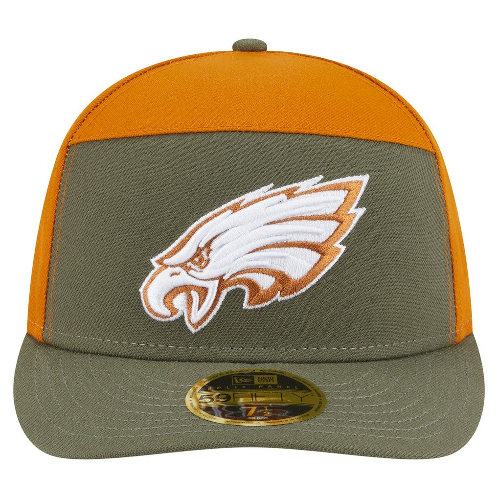 Philadelphia Eagles New Era Two-Tone Color Pack Split Panel 59FIFTY Fitted Hat - Olive/Brown for sale