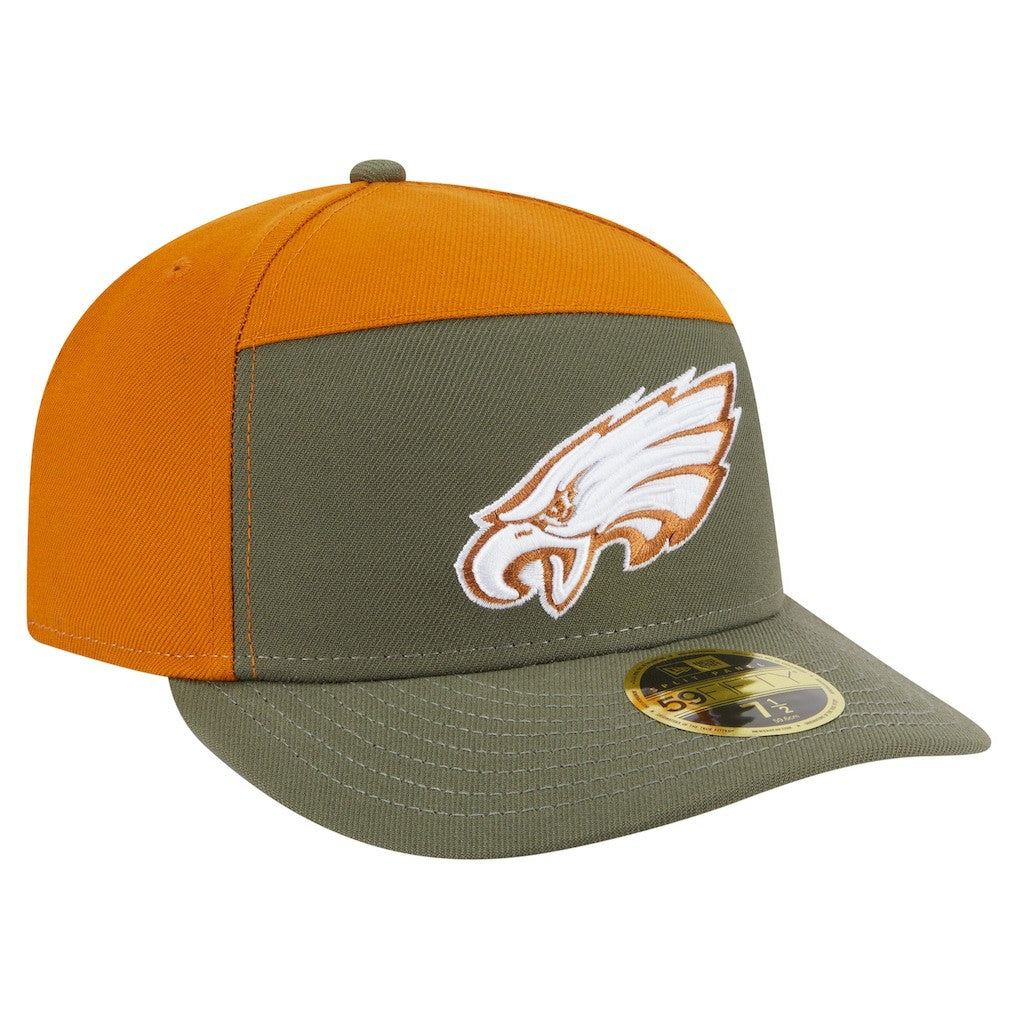 Philadelphia Eagles New Era Two-Tone Color Pack Split Panel 59FIFTY Fitted Hat - Olive/Brown for sale