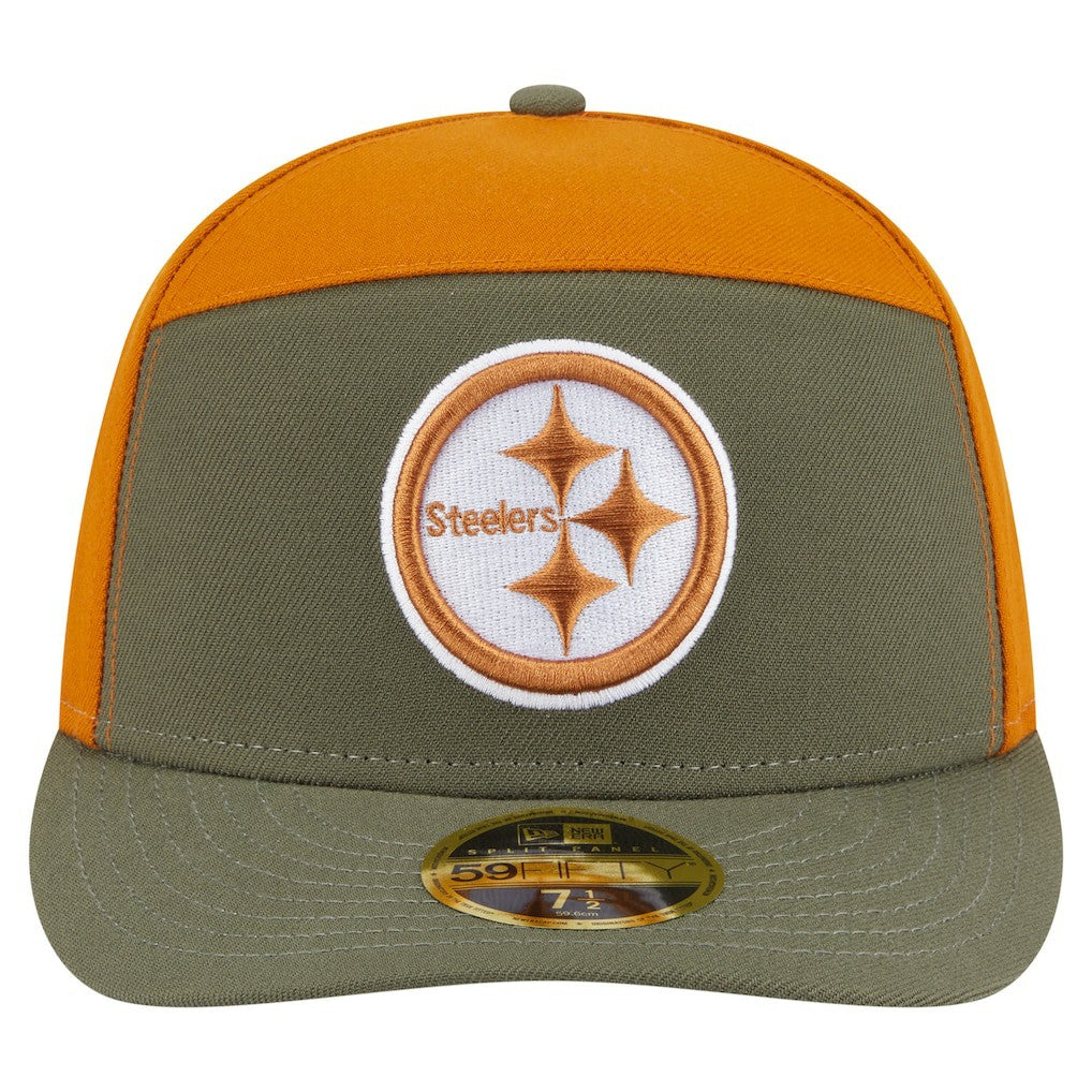 Pittsburgh Steelers New Era Two-Tone Color Pack Split Panel 59FIFTY Fitted Hat - Olive/Brown discount