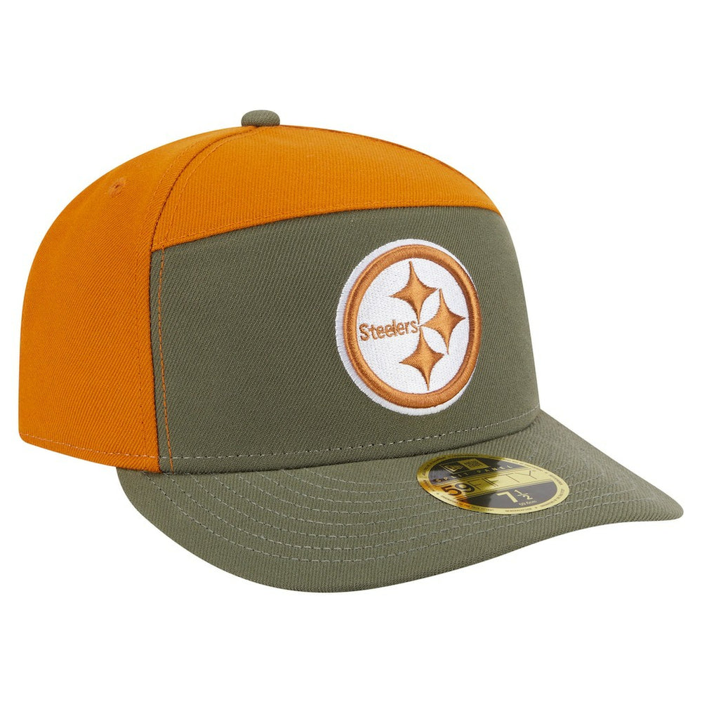 Pittsburgh Steelers New Era Two-Tone Color Pack Split Panel 59FIFTY Fitted Hat - Olive/Brown discount