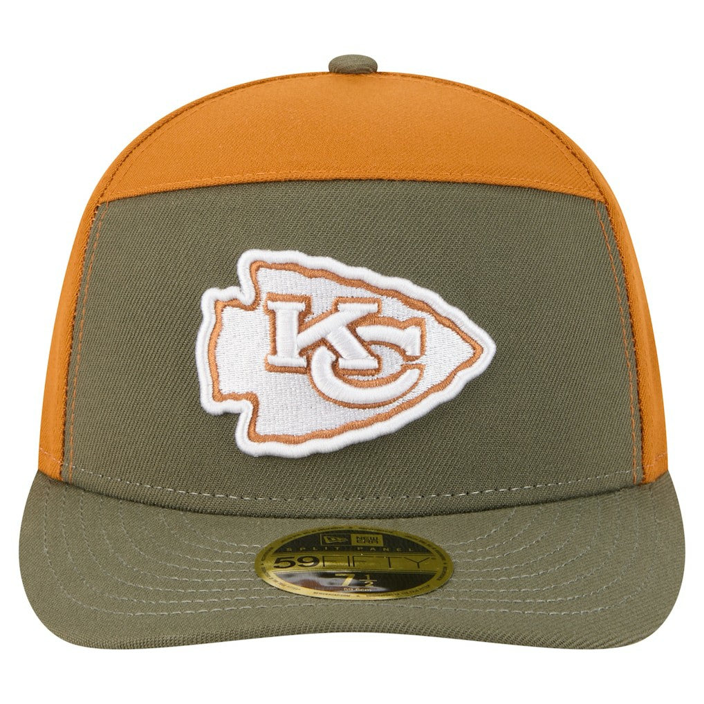 Kansas City Chiefs New Era Two-Tone Color Pack Split Panel 59FIFTY Fitted Hat - Olive/Brown outlet