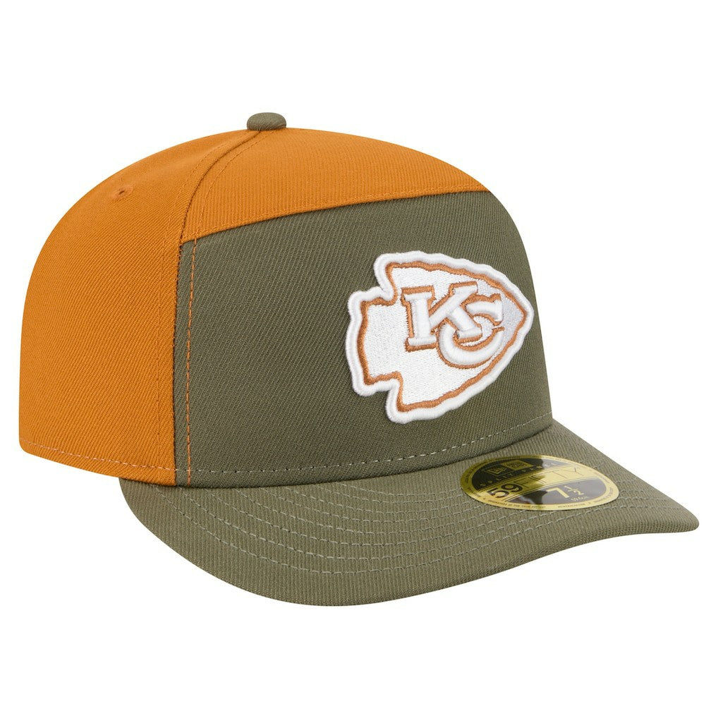 Kansas City Chiefs New Era Two-Tone Color Pack Split Panel 59FIFTY Fitted Hat - Olive/Brown outlet