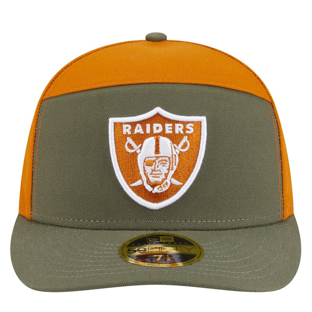 Las Vegas Raiders New Era Two-Tone Color Pack Split Panel 59FIFTY Fitted Hat - Olive/Brown discount