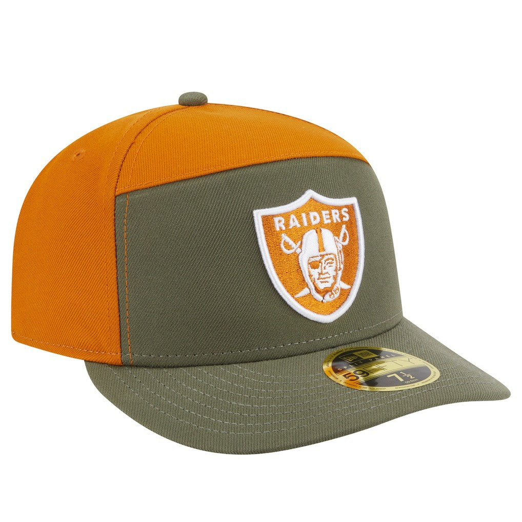 Las Vegas Raiders New Era Two-Tone Color Pack Split Panel 59FIFTY Fitted Hat - Olive/Brown discount