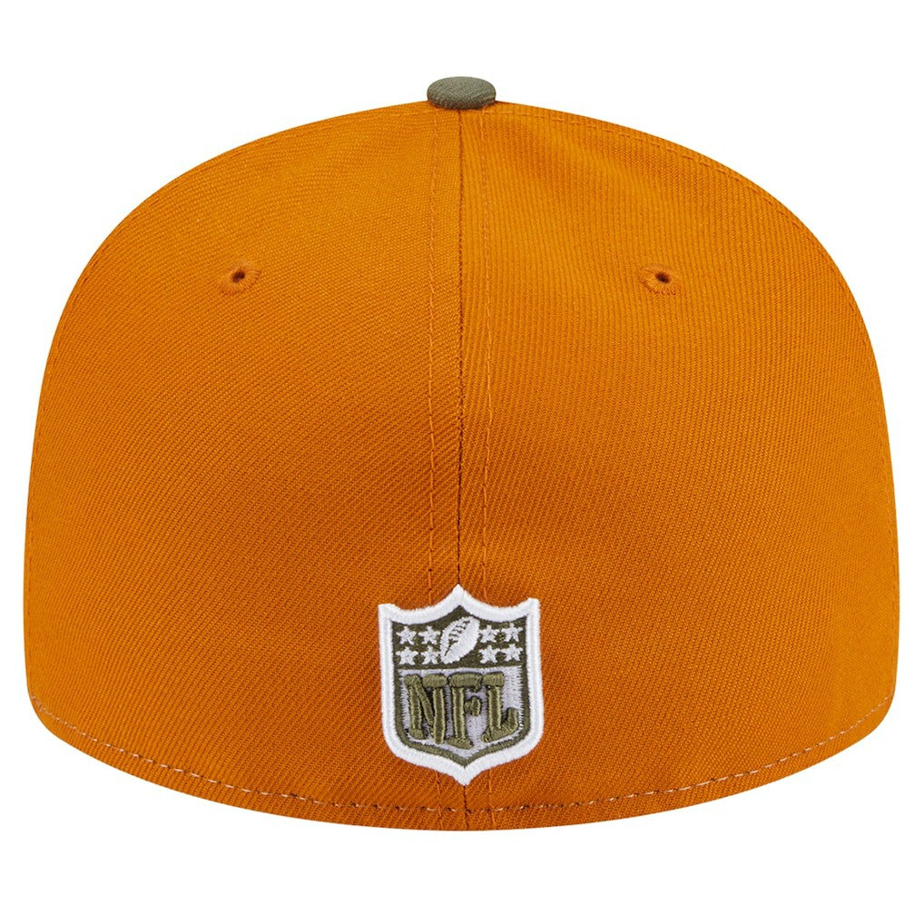 Las Vegas Raiders New Era Two-Tone Color Pack Split Panel 59FIFTY Fitted Hat - Olive/Brown discount