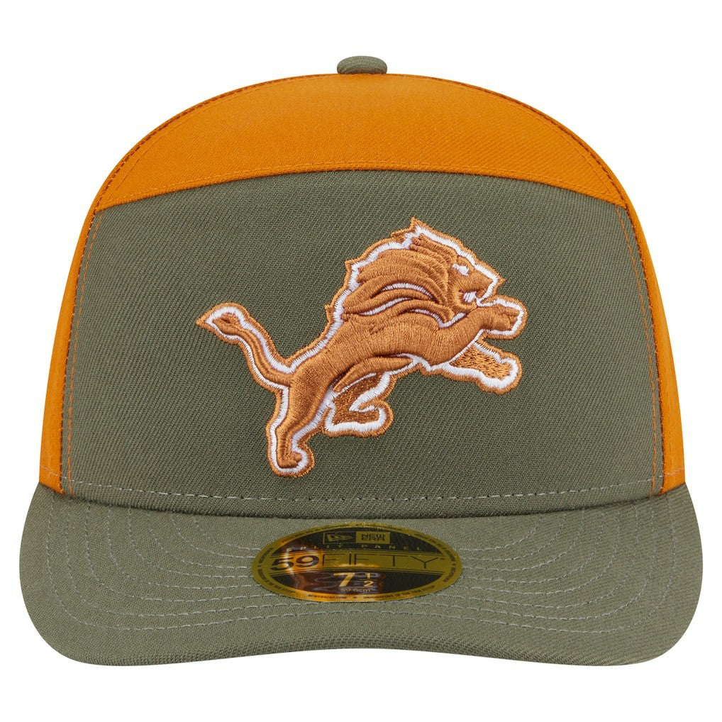 Detroit Lions New Era Two-Tone Color Pack Split Panel 59FIFTY Fitted Hat - Olive/Brown for sale