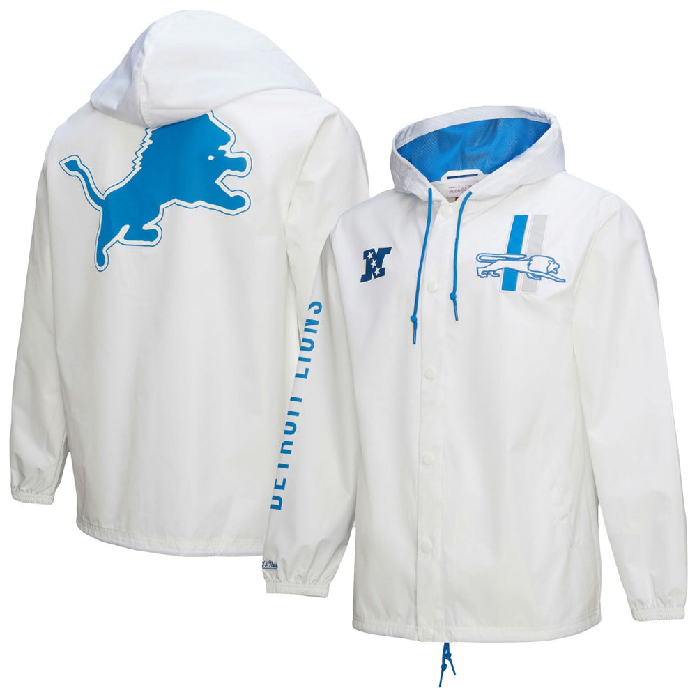 Detroit Lions Vintage Logo Coaches Full-Snap Hoodie Jacket - White for sale
