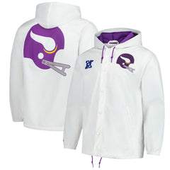 Minnesota Vikings Vintage Logo Coaches Full-Snap Hoodie Jacket - White cheap