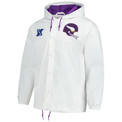 Minnesota Vikings Vintage Logo Coaches Full-Snap Hoodie Jacket - White cheap