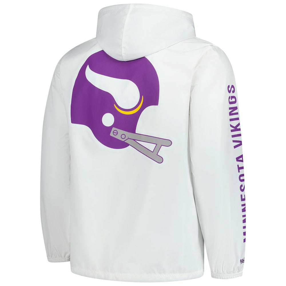 Minnesota Vikings Vintage Logo Coaches Full-Snap Hoodie Jacket - White cheap