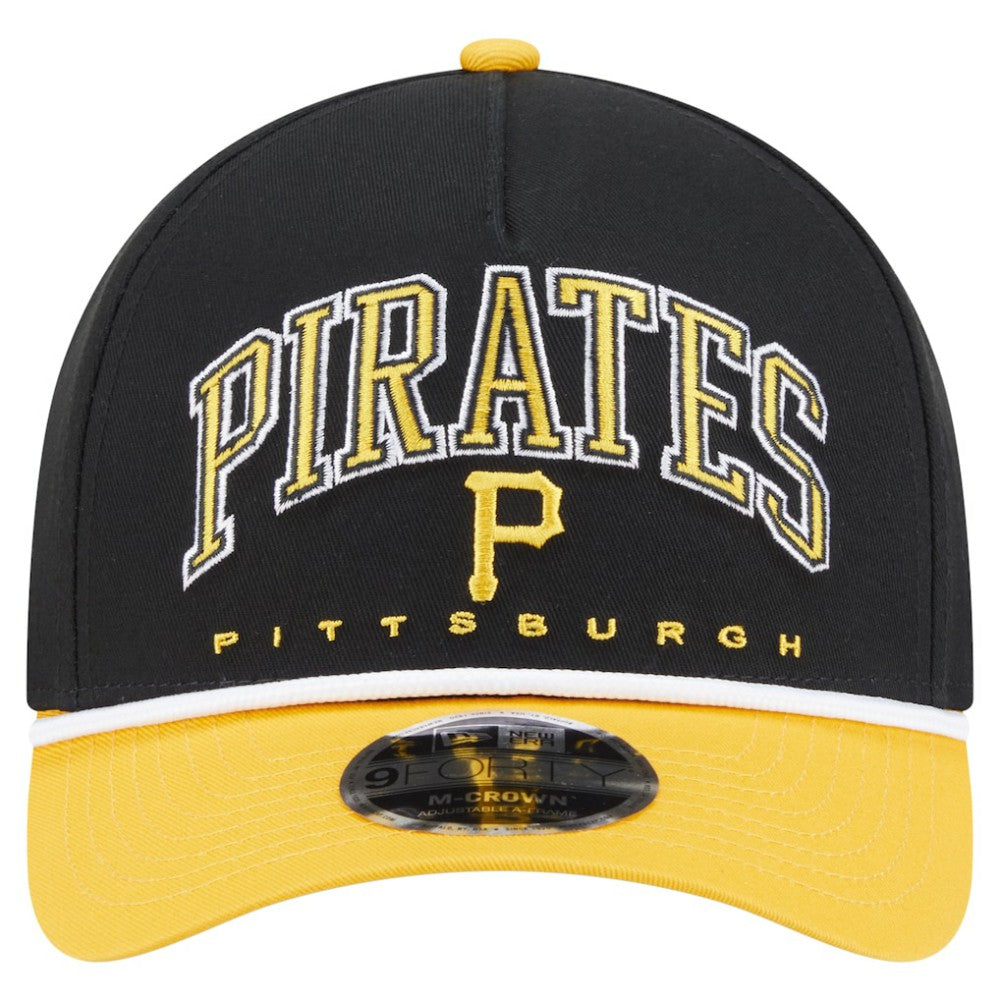Pittsburgh Pirates Arch 9FORTY A-Frame M-Crown Adjustable Hat Black/Gold