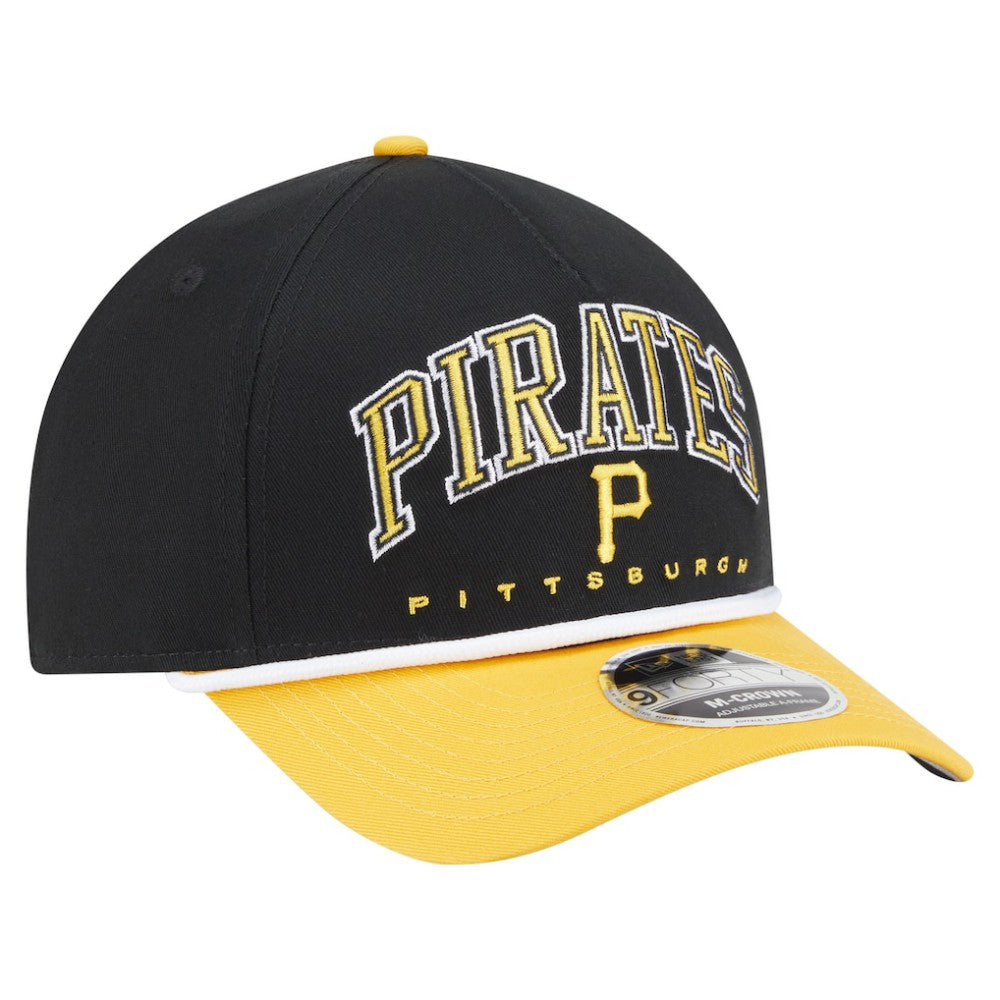 Pittsburgh Pirates Arch 9FORTY A-Frame M-Crown Adjustable Hat Black/Gold