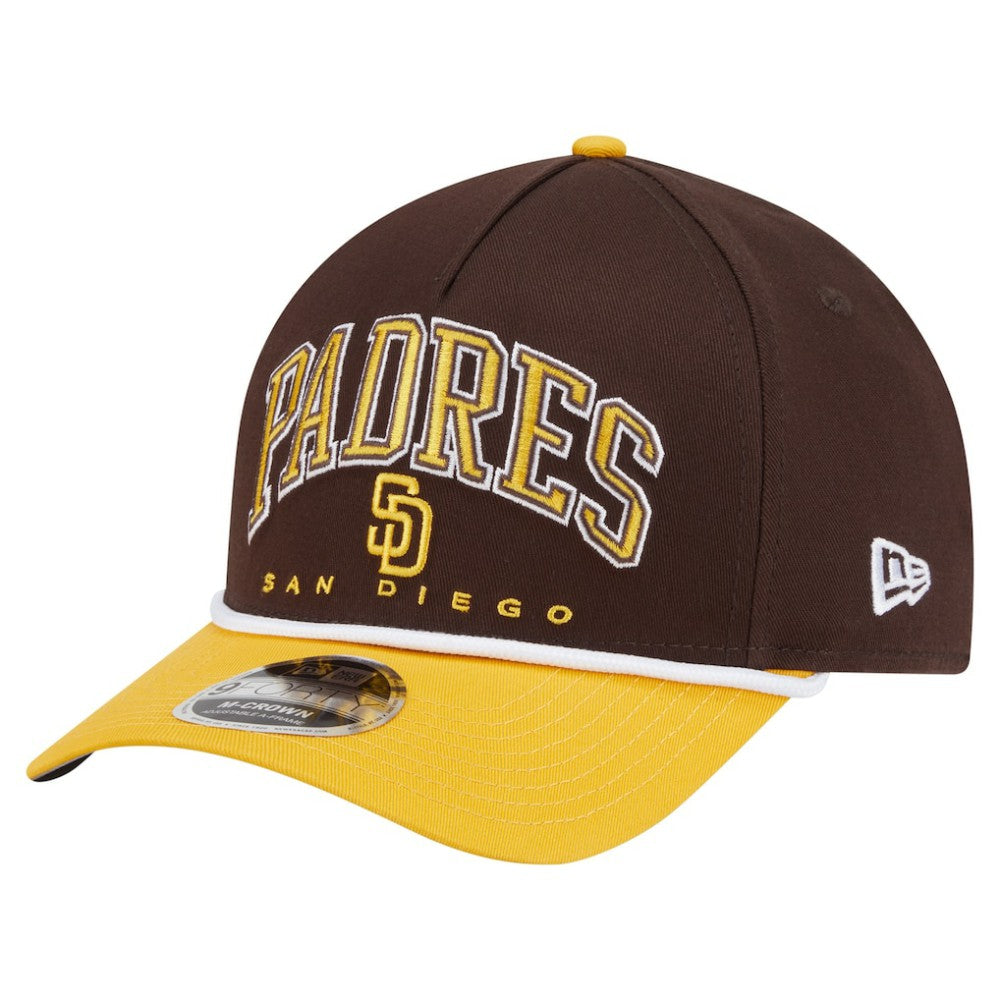 San Diego Padres Arch 9FORTY A-Frame M-Crown Adjustable Hat Brown/Gold