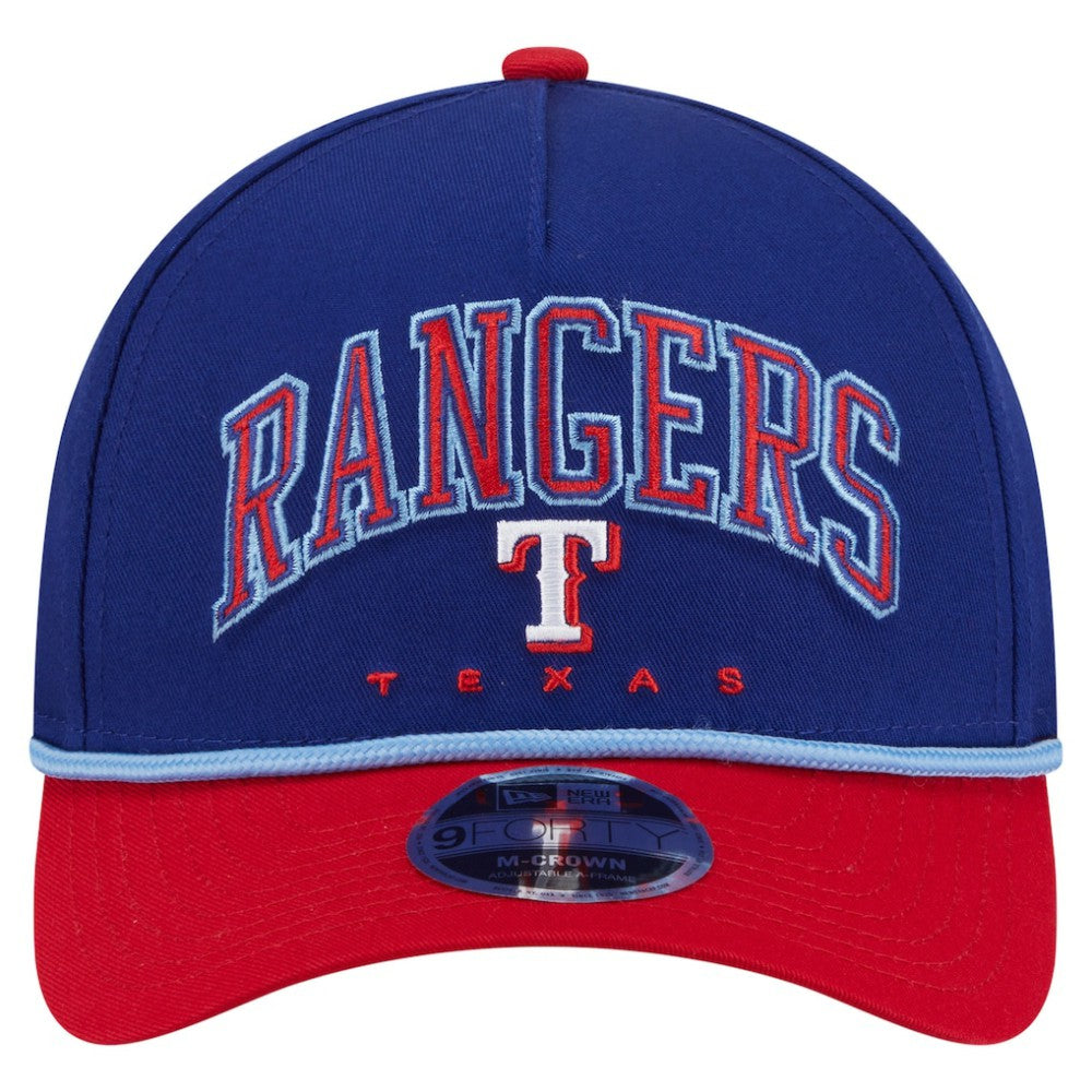 Texas Rangers Arch 9FORTY A-Frame M-Crown Adjustable Hat Royal/Red