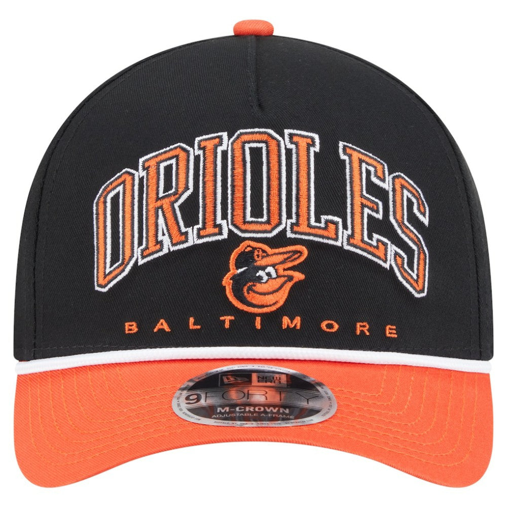 Baltimore Orioles Arch 9FORTY A-Frame M-Crown Adjustable Hat Black/Orange