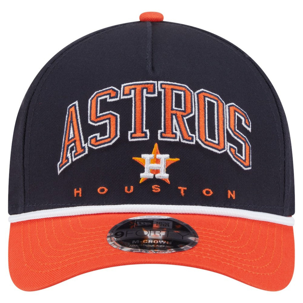 Houston Astros Arch 9FORTY A-Frame M-Crown Adjustable Hat Navy/Orange