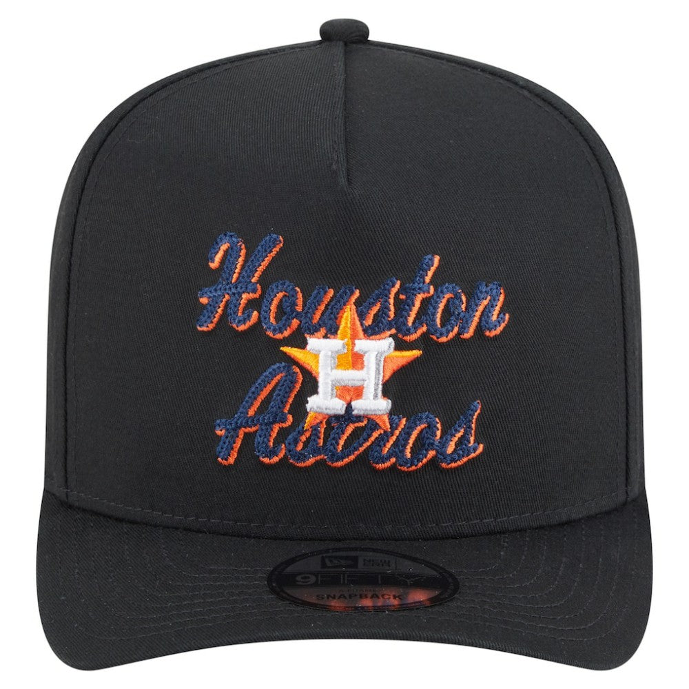 Houston Astros Chainstitch 9FIFTY A-Frame Snapback Hat Black