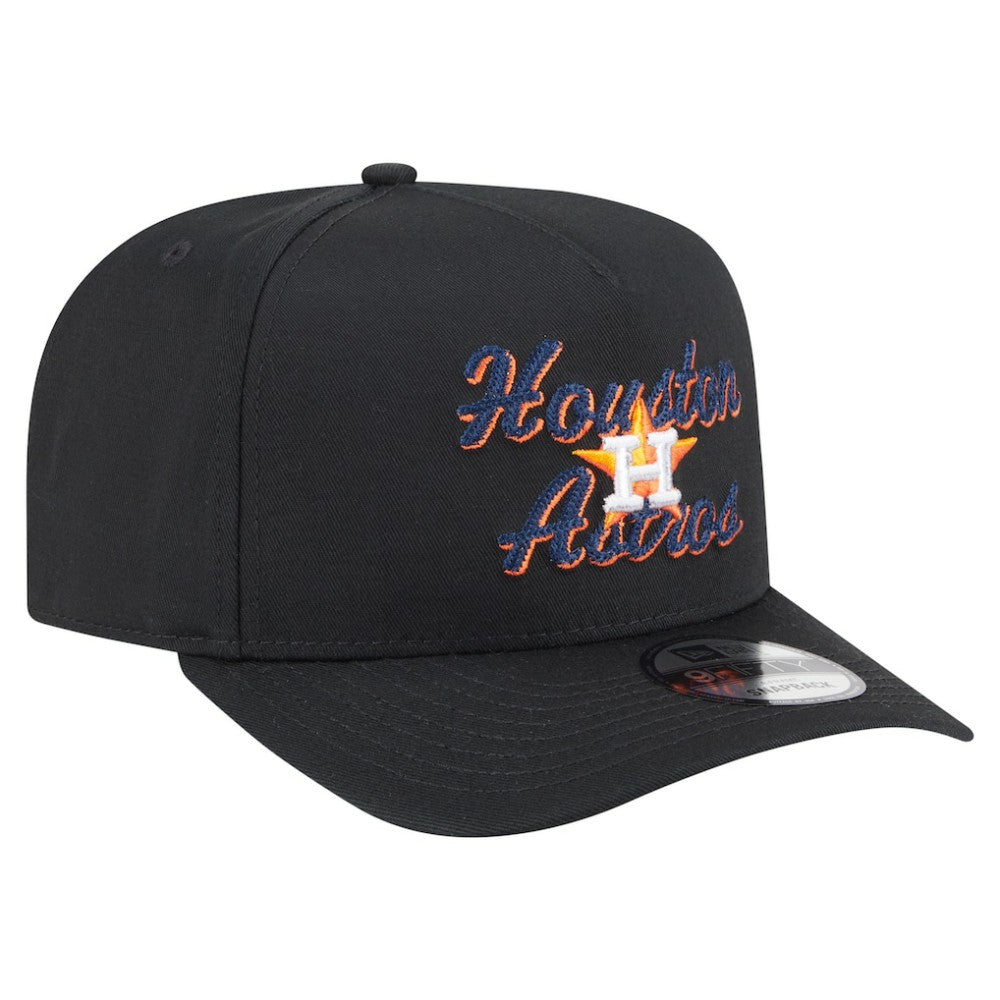 Houston Astros Chainstitch 9FIFTY A-Frame Snapback Hat Black