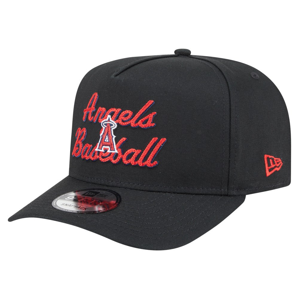Los Angeles Angels Chainstitch 9FIFTY A-Frame Snapback Hat Black