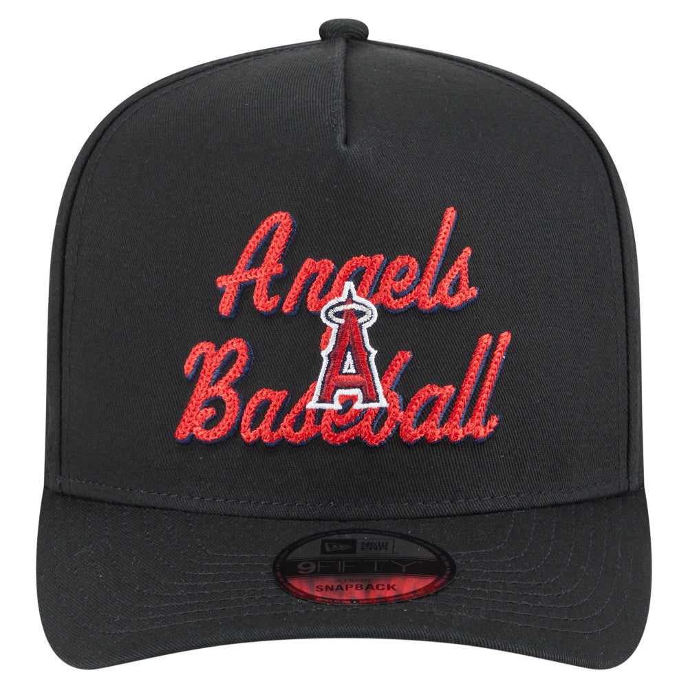 Los Angeles Angels Chainstitch 9FIFTY A-Frame Snapback Hat Black