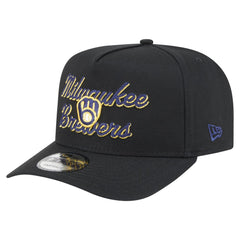 Milwaukee Brewers Chainstitch 9FIFTY A-Frame Snapback Hat Black
