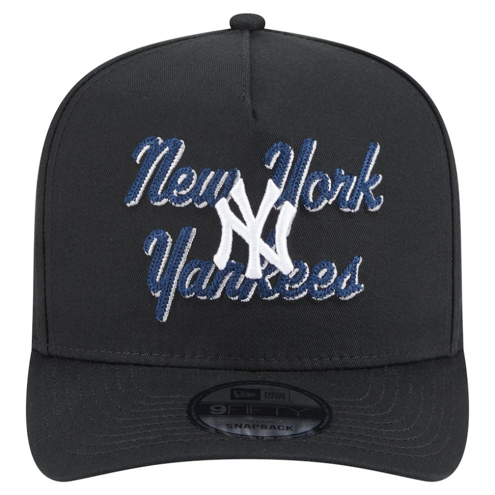 New York Yankees Chainstitch 9FIFTY A-Frame Snapback Hat Black