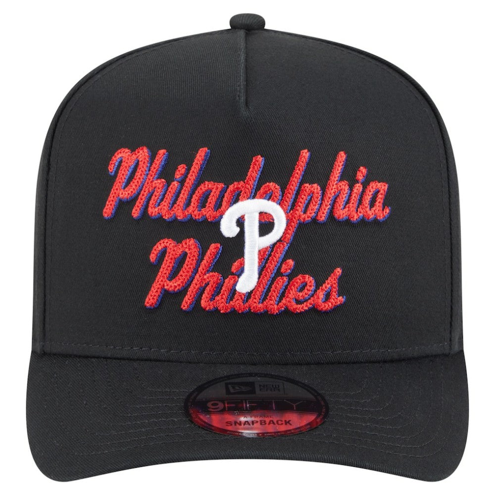 Philadelphia Phillies Chainstitch 9FIFTY A-Frame Snapback Hat Black