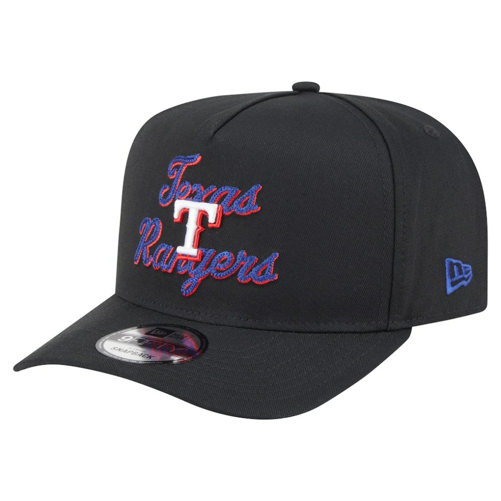 Texas Rangers Chainstitch 9FIFTY A-Frame Snapback Hat Black
