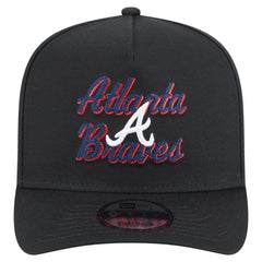 Atlanta Braves Chainstitch 9FIFTY A-Frame Snapback Hat Black