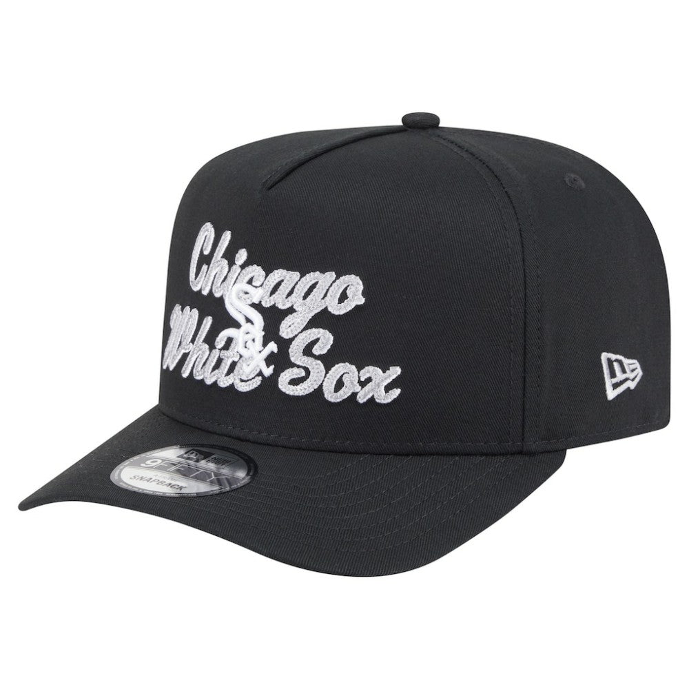 Chicago White Sox Chainstitch 9FIFTY A-Frame Snapback Hat Black