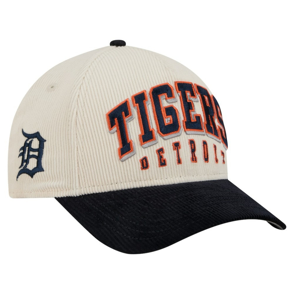 Detroit Tigers Sided Corduroy 9FORTY A-Frame Adjustable Hat Cream/Navy