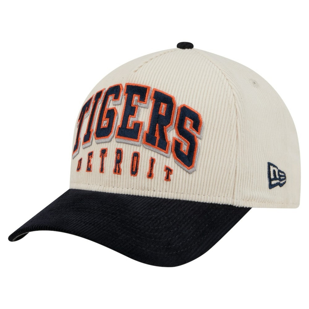 Detroit Tigers Sided Corduroy 9FORTY A-Frame Adjustable Hat Cream/Navy