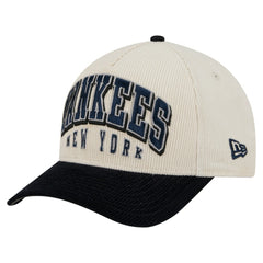 New York Yankees Sided Corduroy 9FORTY A-Frame Adjustable Hat Cream/Navy