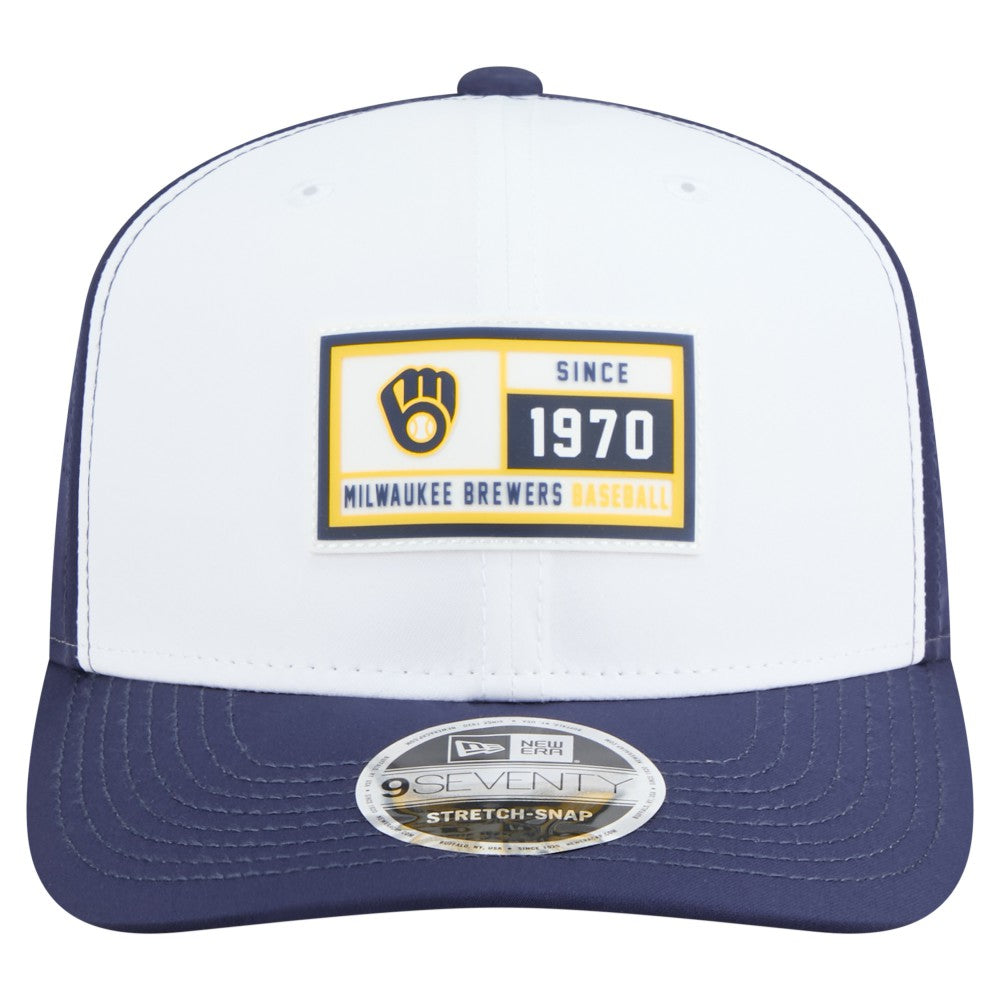 Milwaukee Brewers Established Patch 9SEVENTY Adjustable Hat White/Navy