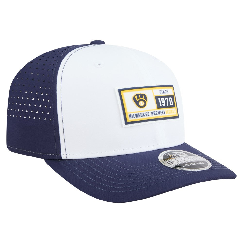 Milwaukee Brewers Established Patch 9SEVENTY Adjustable Hat White/Navy