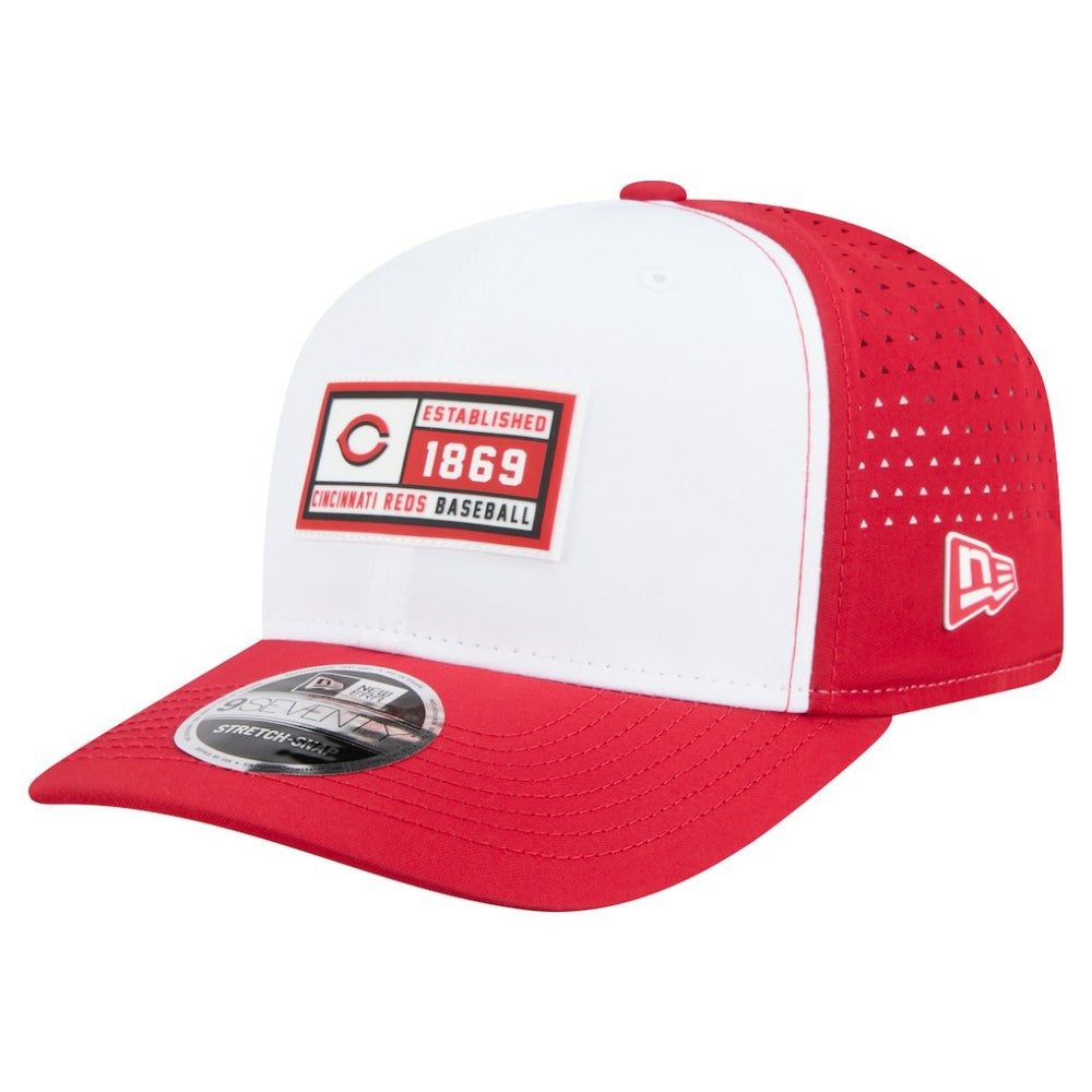 Cincinnati Reds Established Patch 9SEVENTY Adjustable Hat White/Red
