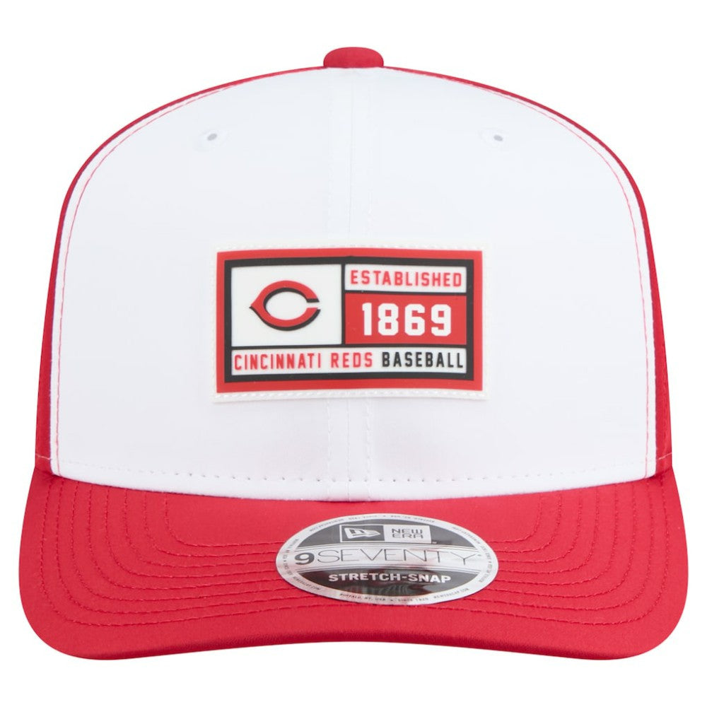 Cincinnati Reds Established Patch 9SEVENTY Adjustable Hat White/Red