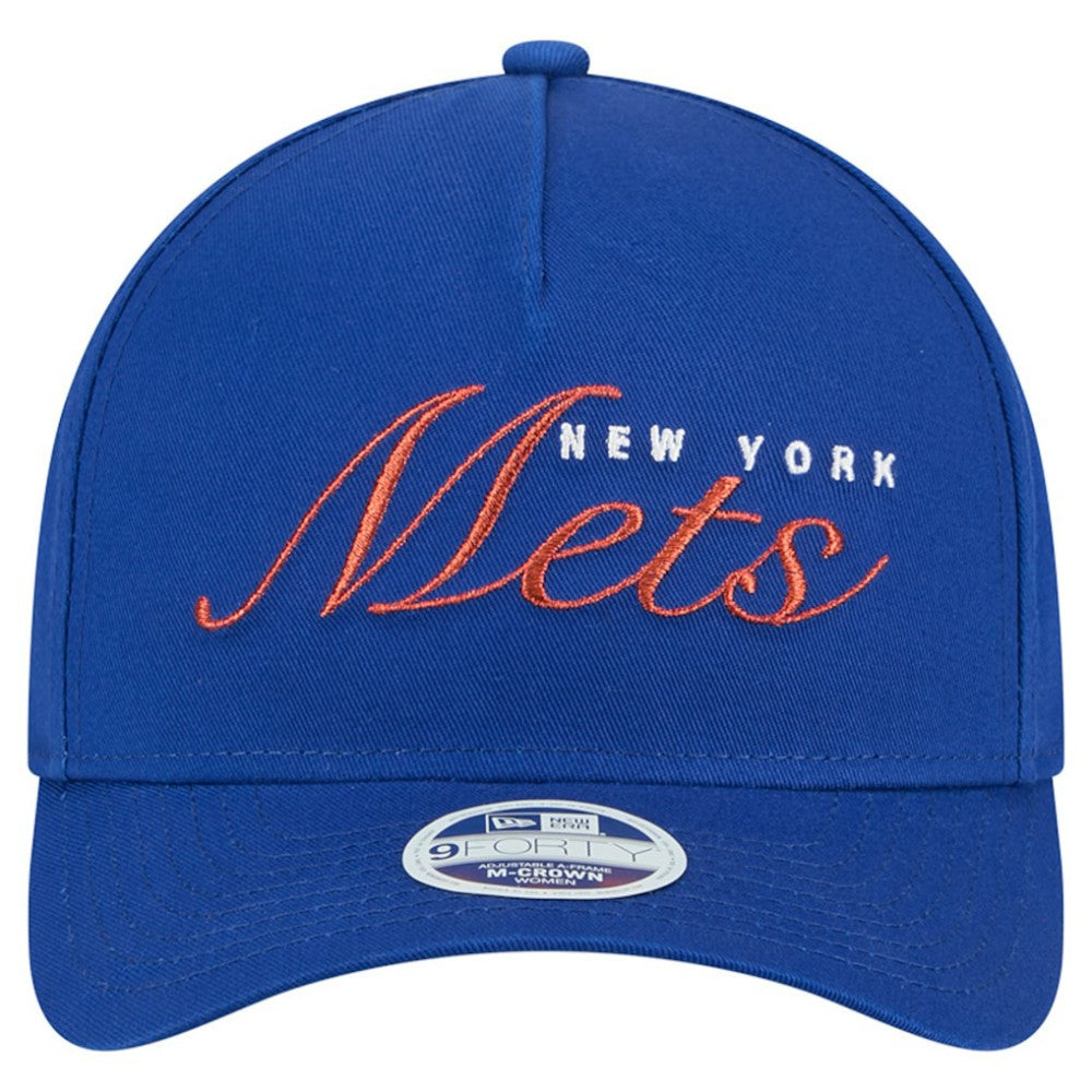 New York Mets Women's Metallic A-Frame 9FORTY Adjustable Hat Royal