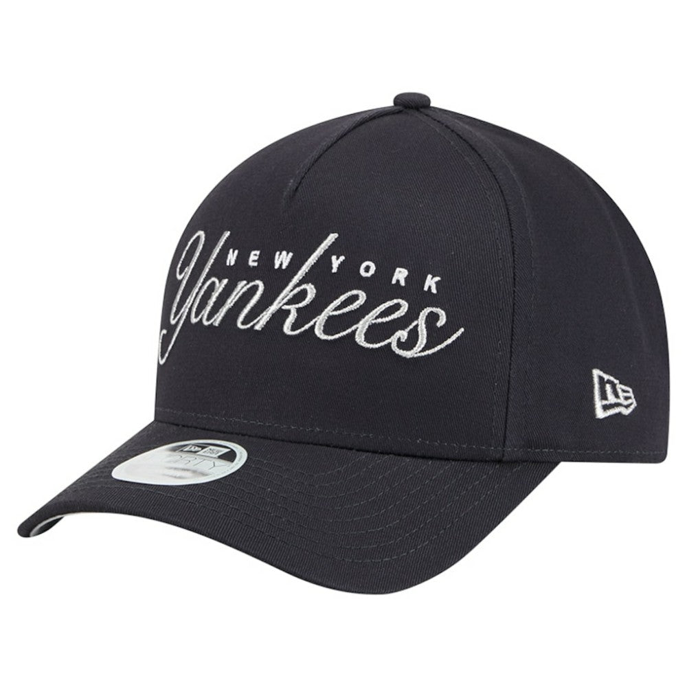 New York Yankees Women's Metallic A-Frame 9FORTY Adjustable Hat Navy