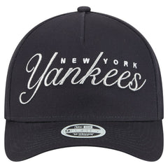 New York Yankees Women's Metallic A-Frame 9FORTY Adjustable Hat Navy