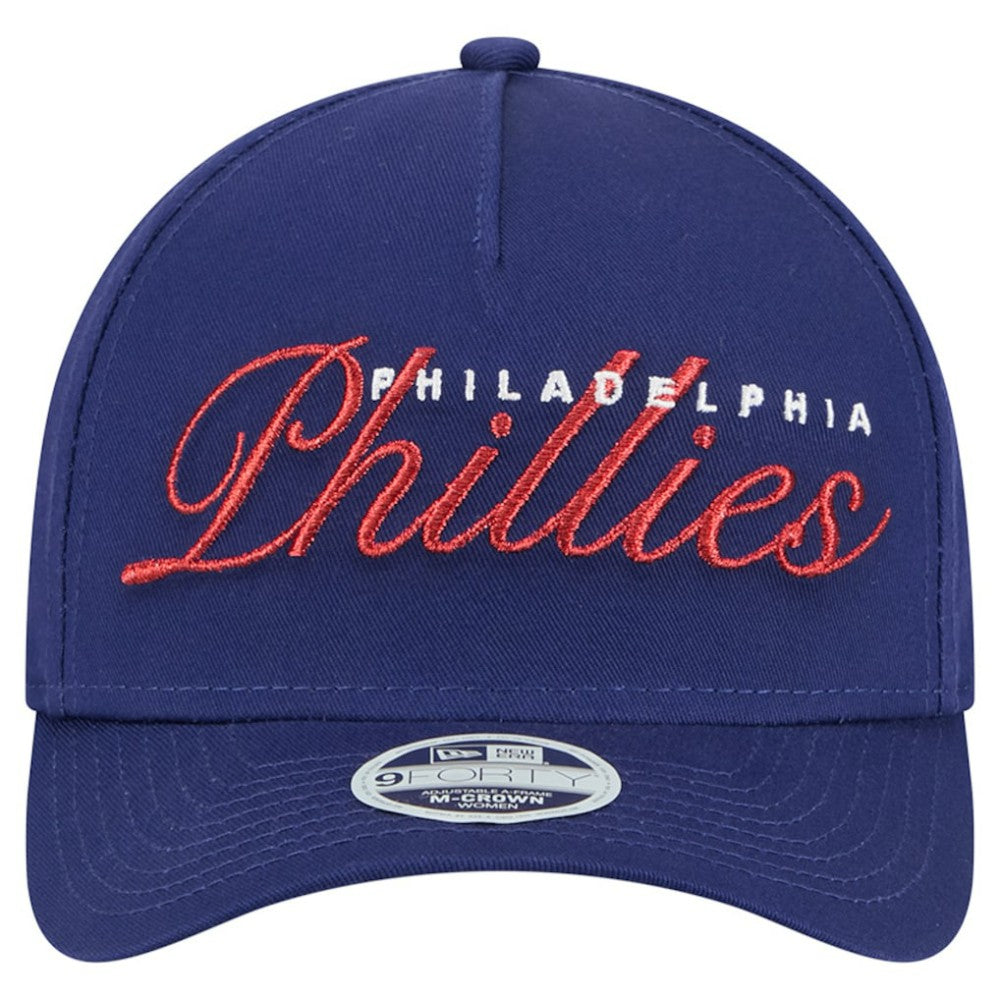 Philadelphia Phillies Women's Metallic A-Frame 9FORTY Adjustable Hat Royal