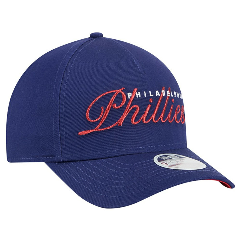 Philadelphia Phillies Women's Metallic A-Frame 9FORTY Adjustable Hat Royal