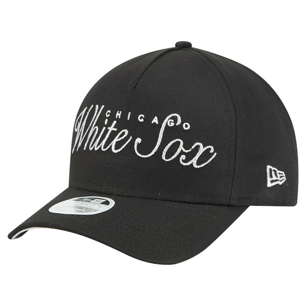 Chicago White Sox Women's Metallic A-Frame 9FORTY Adjustable Hat Black