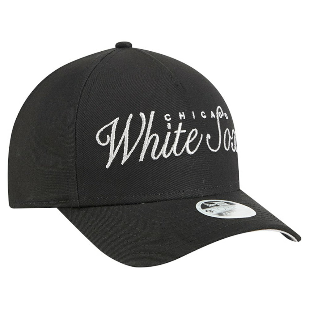 Chicago White Sox Women's Metallic A-Frame 9FORTY Adjustable Hat Black