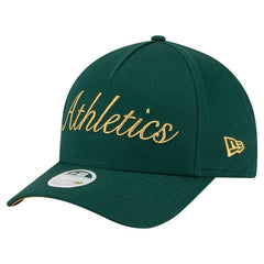 Athletics Women's Metallic A-Frame 9FORTY Adjustable Hat Green