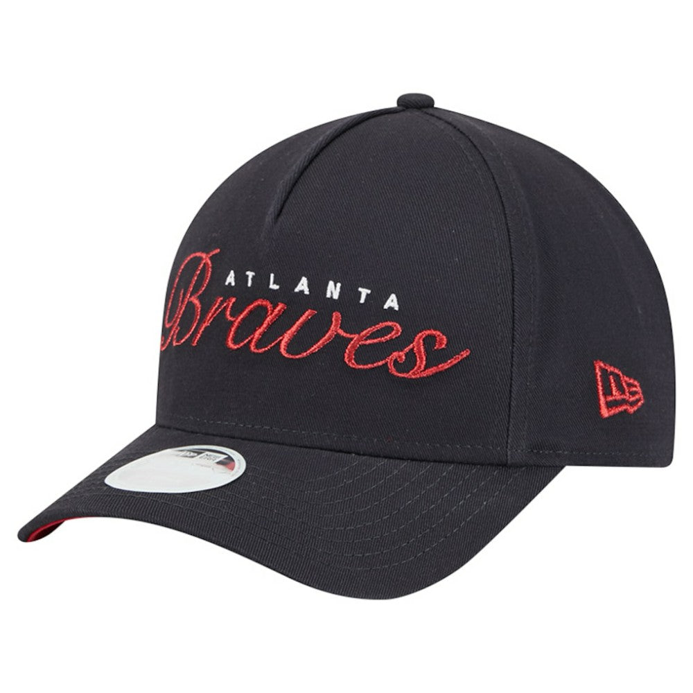 Atlanta Braves Women's Metallic A-Frame 9FORTY Adjustable Hat Navy