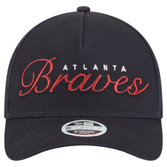 Atlanta Braves Women's Metallic A-Frame 9FORTY Adjustable Hat Navy