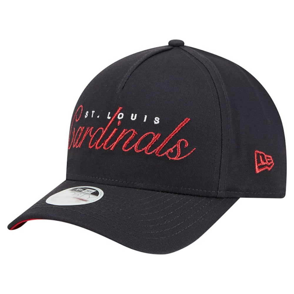 St. Louis Cardinals Women's Metallic A-Frame 9FORTY Adjustable Hat Navy