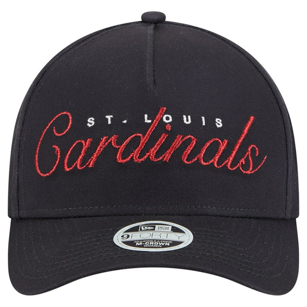 St. Louis Cardinals Women's Metallic A-Frame 9FORTY Adjustable Hat Navy